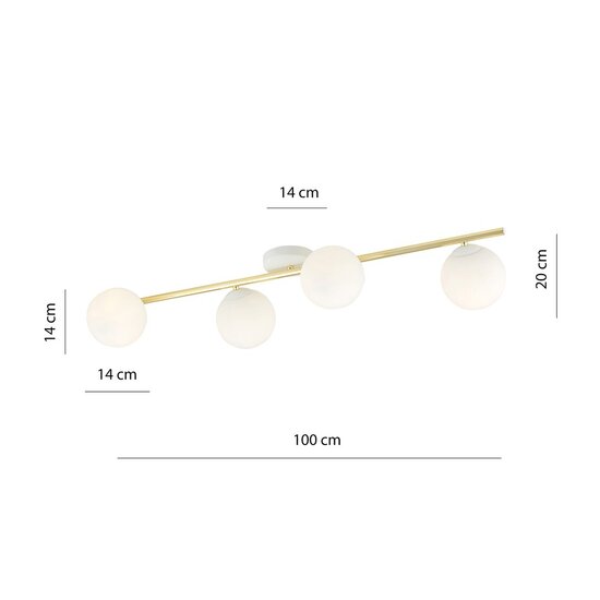 Emibig Emibig SPLENDI 4 WH OPAL - Lámpara de techo moderna para cualquier espacio