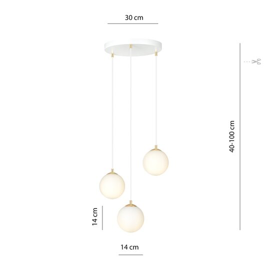 Emibig Emibig ROYAL 3 WH - Retro Pendelleuchte für stilvolle Beleuchtung