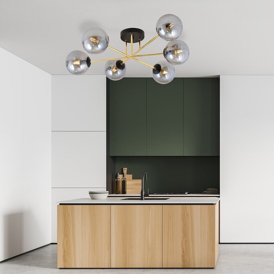 Emibig Emibig MAGNUM 6 BL GRAFIT - Lámpara de techo elegante para una atmósfera lujosa