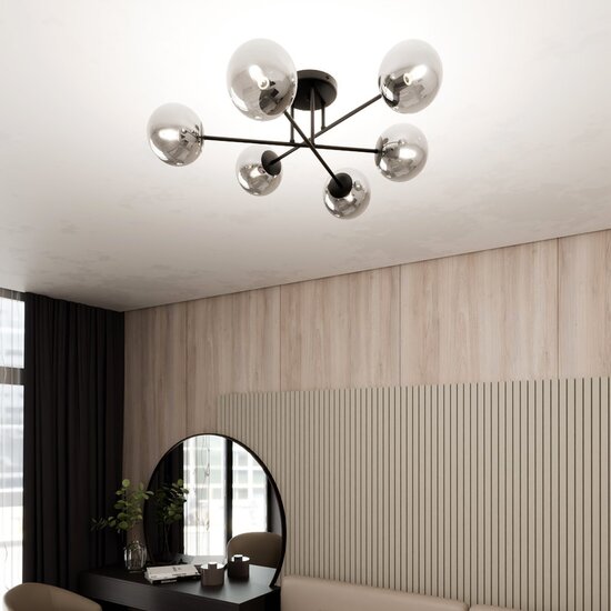 Emibig Emibig ROMA 6 BL GRAFIT - Plafonnier moderne pour un éclairage élégant