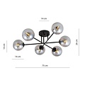 Emibig Emibig ROMA 6 BL GRAFIT - Modern ceiling lamp for stylish lighting
