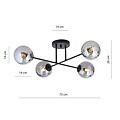 Emibig Emibig ROMA 4 BL GRAFIT - Lampe de plafond moderne pour un éclairage élégant