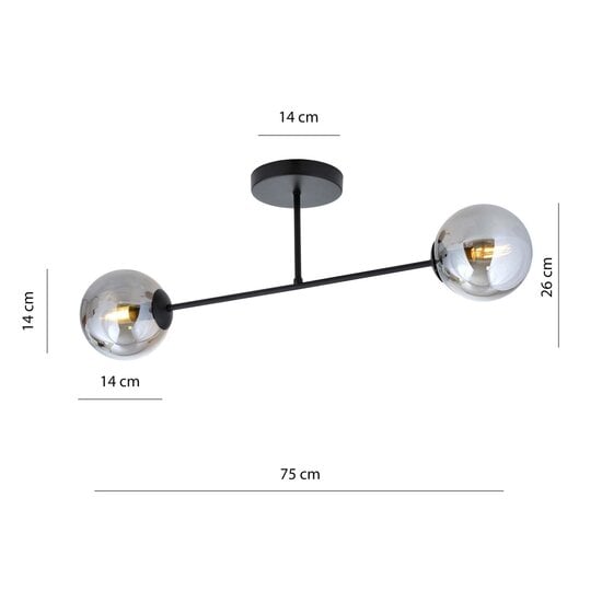 Emibig Emibig ROMA 2 BL GRAFIT - Modern ceiling lamp for any space