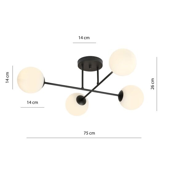 Emibig Emibig ROMA 4 BL OPAL - Plafonnier moderne pour un éclairage élégant
