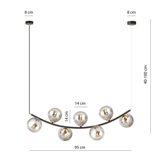 Emibig Emibig RITZ 7 BL GRAFIT - Retro pendant lamp for stylish lighting