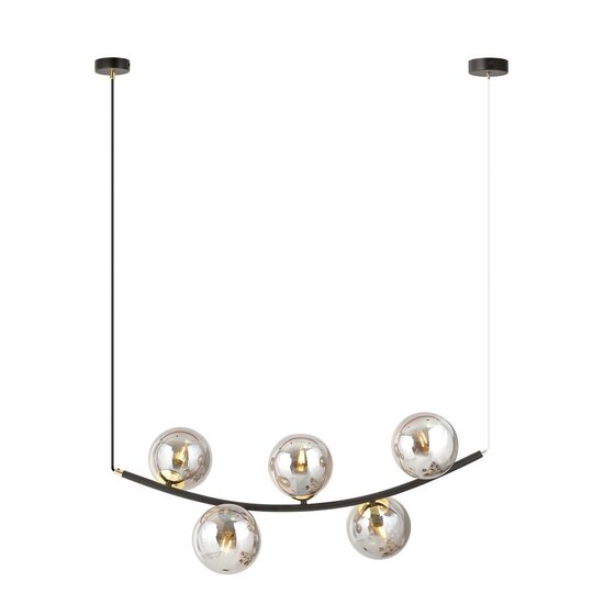 Emibig Emibig RITZ 5 BL GRAFIT - Lámpara colgante retro para una iluminación acogedora