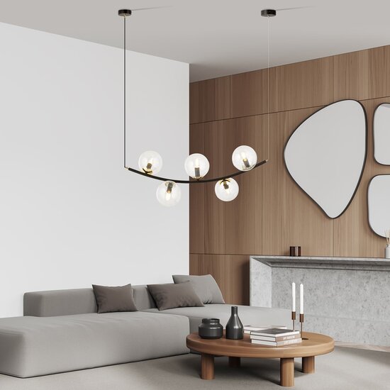 Emibig Emibig RITZ 5 BL TRANSPARENT - Retro pendant lamp for a cozy ambiance