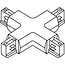 Fantasia TRACK connecteur X 3 phases noir - jonction en croix pour systèmes de rail triphasé, extensible dans plusieurs directions