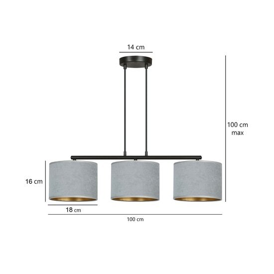 Emibig Emibig HILDE 3 BL GRAY - Minimalist pendant lamp for any space