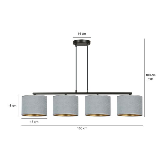 Emibig Emibig HILDE 4 BL GRAY - Lámpara colgante minimalista para cualquier espacio