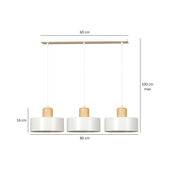 Emibig Emibig TORIN 3 WHITE - Scandinavian pendant lamp for any space