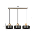 Emibig Emibig TORIN 3 BLACK - Stylish Scandinavian pendant lamp for any space