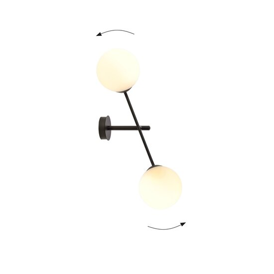 Emibig Emibig LINEAR K2 BLACK/OPAL - Modern wall lamp for stylish lighting