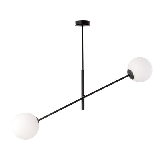 Emibig Emibig LINEAR 2 BLACK/OPAL - Lampe suspendue moderne pour un éclairage élégant