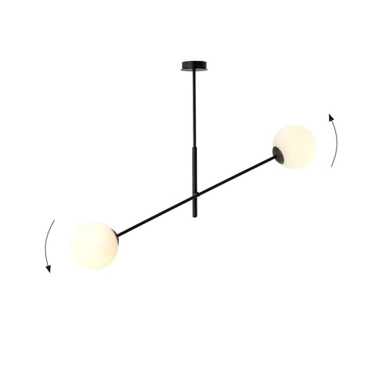 Emibig Emibig LINEAR 2 BLACK/OPAL - Lámpara colgante moderna para una iluminación elegante