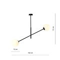 Emibig Emibig LINEAR 2 BLACK/OPAL - Lámpara colgante moderna para una iluminación elegante