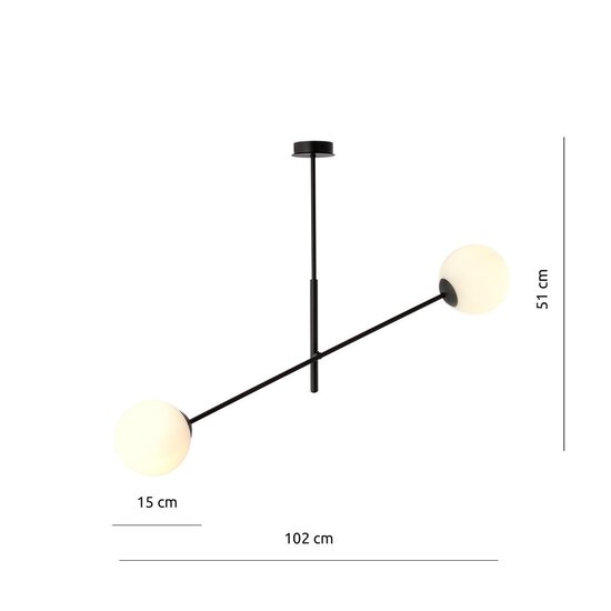 Emibig Emibig LINEAR 2 BLACK/OPAL - Moderne Pendelleuchte für stilvolle Beleuchtung