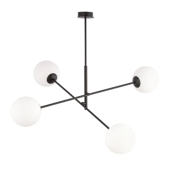 Emibig Emibig LINEAR 4 BLACK/OPAL - Modern pendant lamp for any space