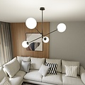 Emibig Emibig LINEAR 4 BLACK/OPAL - Moderne Pendelleuchte für jeden Raum
