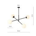 Emibig Emibig LINEAR 4 BLACK/OPAL - Lampe suspendue moderne pour tous les espaces