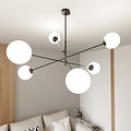 Emibig Emibig LINEAR 6 BLACK/OPAL - Modern pendant lamp for any space