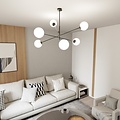 Emibig LINEAR 6 BLACK/OPAL - Lampe suspendue moderne pour tous les espaces