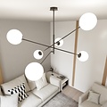 Emibig LINEAR 6 BLACK/OPAL - Moderne Pendelleuchte für jeden Raum