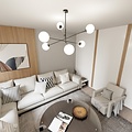 Emibig Emibig LINEAR 6 BLACK/OPAL - Modern pendant lamp for any space