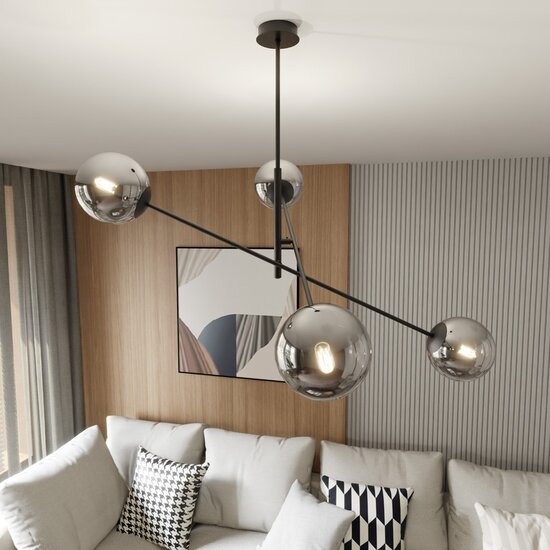 Emibig Emibig LINEAR 4 BLACK/GRAFIT - Lámpara colgante moderna para cualquier espacio