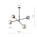Emibig Emibig LINEAR 4 BLACK/GRAFIT - Lámpara colgante moderna para cualquier espacio