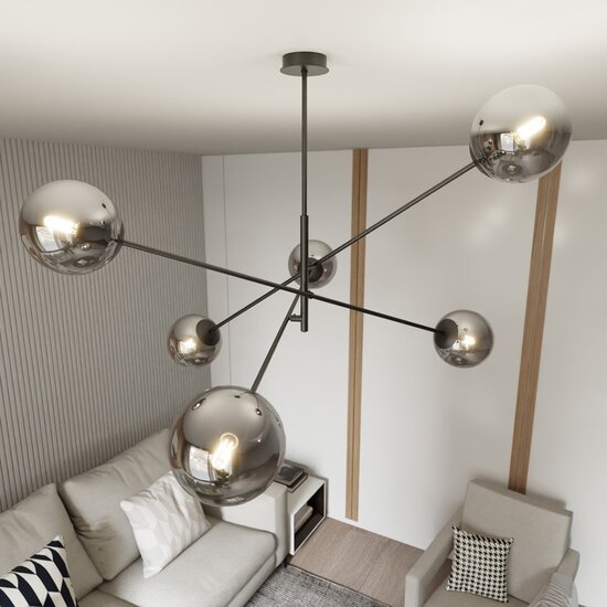 Emibig LINEAR 6 BLACK/GRAFIT - Lámpara colgante moderna para una iluminación elegante