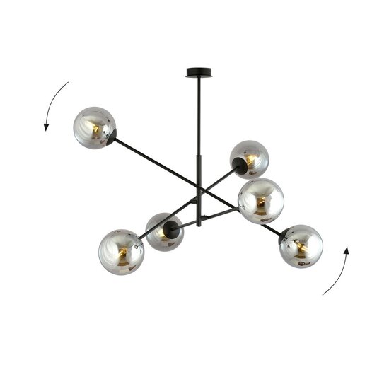 Emibig LINEAR 6 BLACK/GRAFIT - Modern pendant lamp for stylish lighting