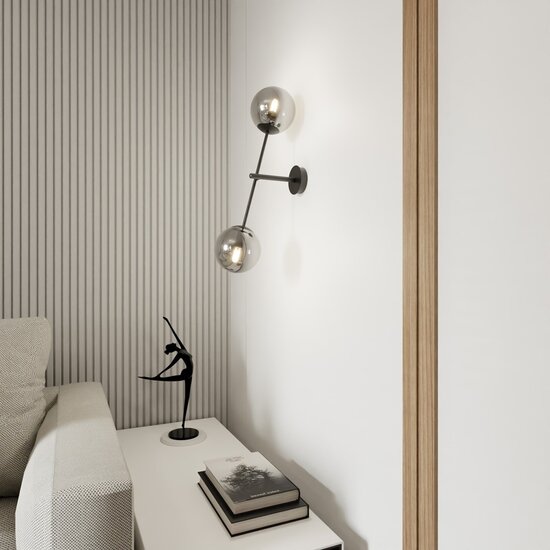 Emibig Emibig LINEAR K2 BLACK/GRAFIT - Moderne wandlamp voor sfeervolle verlichting