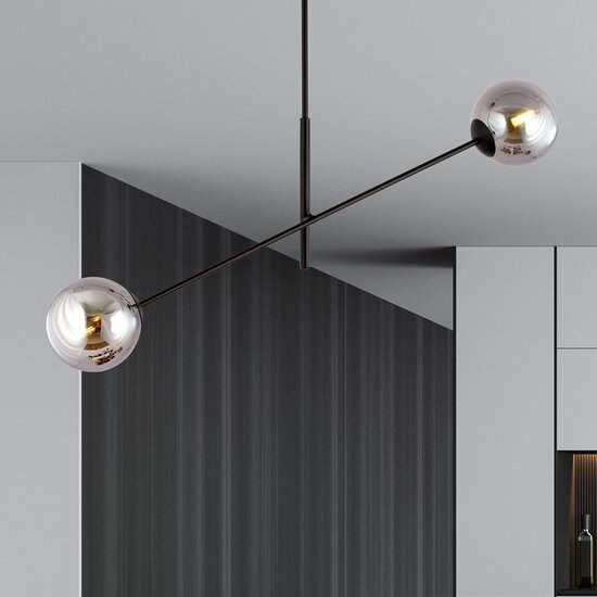 Emibig Emibig LINEAR 2 BLACK/GRAFIT - Modern pendant lamp for stylish lighting