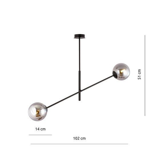 Emibig Emibig LINEAR 2 BLACK/GRAFIT - Lámpara colgante moderna para una iluminación elegante