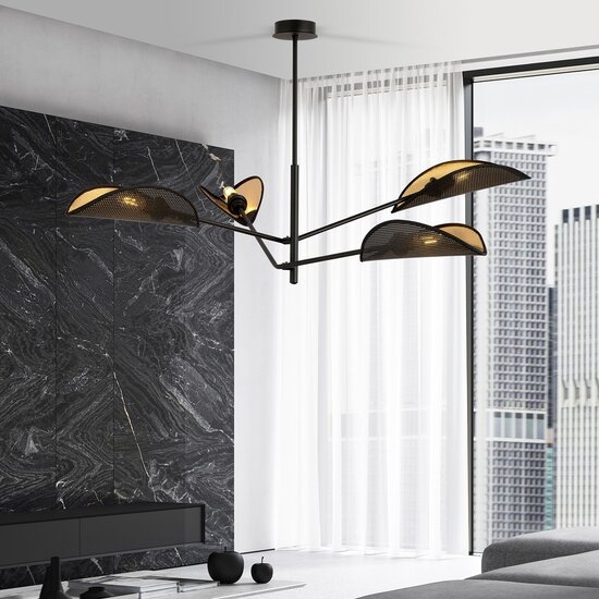 Emibig Emibig VENE 4 BLACK/GOLD - Modern ceiling lamp for stylish lighting