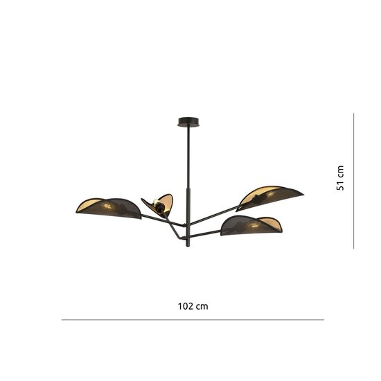 Emibig Emibig VENE 4 BLACK/GOLD - Lampe de plafond moderne pour un éclairage stylé