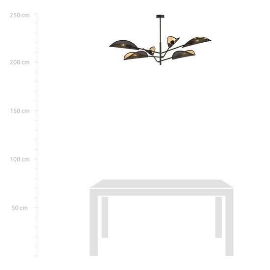 Emibig Emibig VENE 6 BLACK/GOLD - Lampe de plafond moderne pour tous les espaces