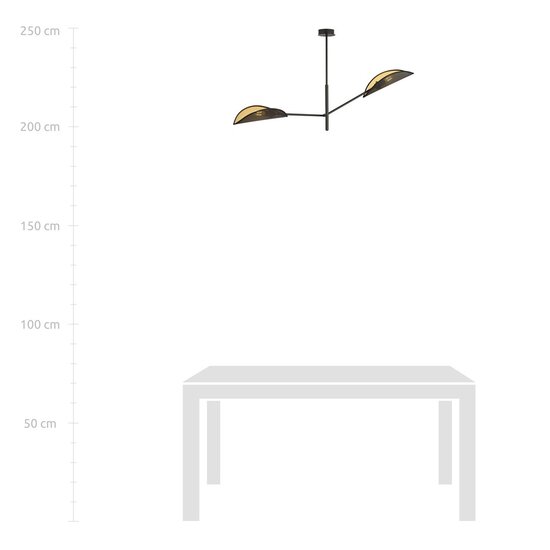Emibig VENE 2 BLACK/GOLD - Lámpara de techo moderna para una iluminación elegante