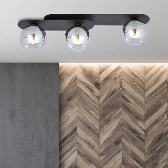 Emibig Emibig PLAZA 3 BLACK/GRAFIT - Moderne plafondlamp voor stijlvol interieur