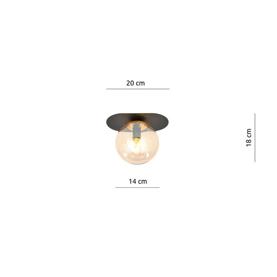 Emibig Emibig PLAZA 1 BLACK/MIODOWY - Modern ceiling lamp for stylish lighting