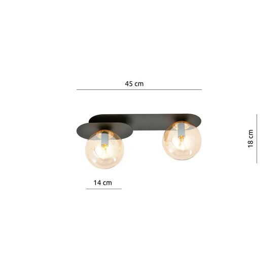 Emibig Emibig PLAZA 2 BLACK/MIODOWY - Lámpara de techo moderna para una iluminación elegante