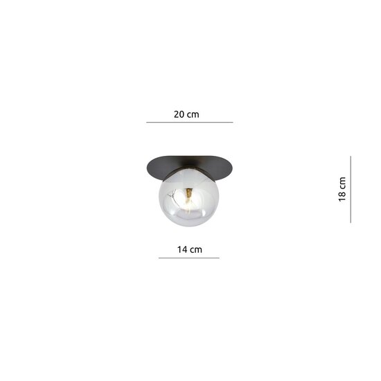 Emibig Emibig PLAZA 1 BLACK/GRAFIT - Moderne plafondlamp voor sfeervolle verlichting