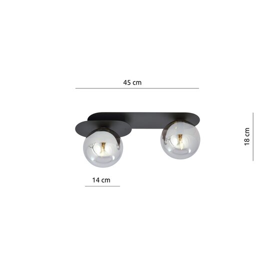 Emibig Emibig PLAZA 2 BLACK/GRAFIT - Lampe de plafond moderne pour un éclairage stylé