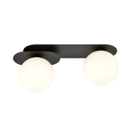 Emibig Emibig PLAZA 2 BLACK/OPAL - Lámpara de techo moderna para una iluminación elegante