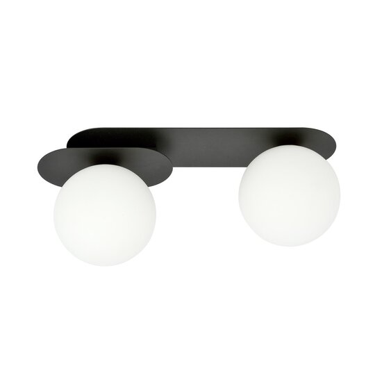 Emibig Emibig PLAZA 2 BLACK/OPAL - Lampe de plafond moderne pour un éclairage élégant