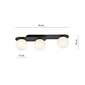 Emibig Emibig PLAZA 3 BLACK/OPAL - Modern ceiling lamp for stylish lighting