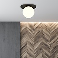 Emibig Emibig PLAZA 1 BLACK/OPAL - Lampe de plafond moderne pour un éclairage stylé