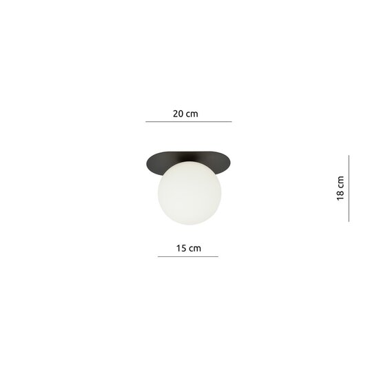 Emibig Emibig PLAZA 1 BLACK/OPAL - Moderne Deckenlampe für stilvolle Beleuchtung