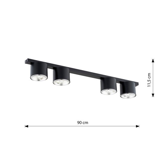 Emibig Emibig NANO 3 BLACK - Minimalistische plafondlamp voor moderne interieurs